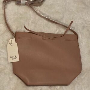 Kayla + Ava NWT Vegan Leather Blush Colored Crossbody Bag Holiday Gift